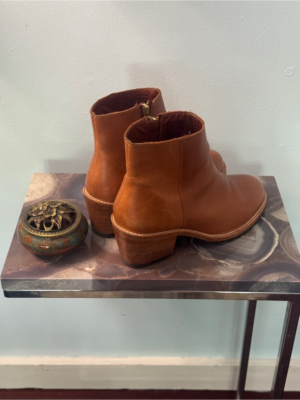 Women's Tan Leather Ankle Boots - Portland leather goods - Picture 5 of 10